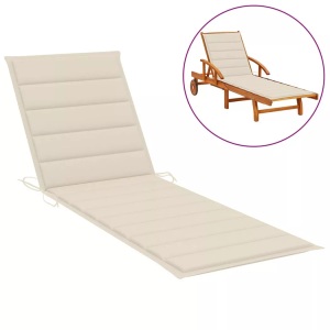 vidaXL, vidaXL Sonnenliegen-Auflage Creme 200x50x4 cm Stoff, vidaXL Sonnenliegen-Auflage Creme 200x50x3 cm Oxford-Gewebe
