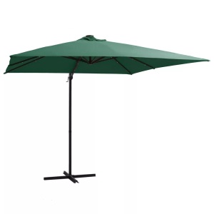 vidaXL, vidaXL Ampelschirm mit LED-Leuchten und Stahlmast 250 x 250 cm Grün