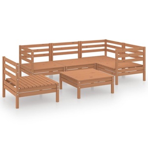vidaXL, vidaXL 6-tlg. Garten-Lounge-Set Massivholz Kiefer Honigbraun