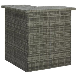 vidaXL, vidaXL Eck-Bartisch Grau 100x50x105 cm Poly Rattan, vidaXL Eck-Bartisch Grau 100x50x105 cm Poly Rattan