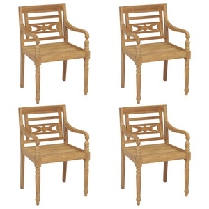 vidaXL, vidaXL Batavia-Stühle 4 Stk. Massivholz Teak, vidaXL Batavia-Stühle 4 Stk. Massivholz Teak