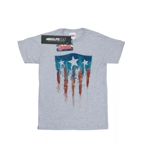 Marvel, Captain America Flagge Schild Tshirt Herren Grau M, MARVEL - TShirt, für Herren, Grau, Größe M