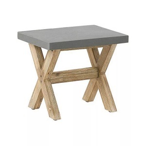 Beliani, Beliani OLBIA Gartenstuhl, Beliani - Garten-Hocker aus Faserzement Industriell OLBIA, One Size, Taubengrau