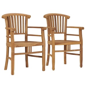 vidaXL, vidaXL Gartenstühle 2 Stk. Massivholz Teak