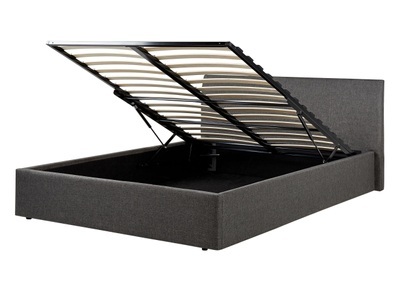 Beliani, Bett mit Lattenrost aus Polyester Modern ORBEY Bett mit Lattenrost aus Polyester Modern ORBEY