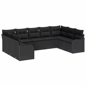 vidaXL, VidaXL - Garten-sofa poly-rattan, One Size, Schwarz