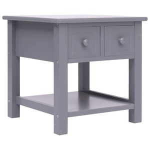 vidaXL, vidaXL Beistelltisch Grau 40×40×40 cm Paulownia Holz, vidaXL Beistelltisch Grau 40×40×40 cm Paulownia Holz