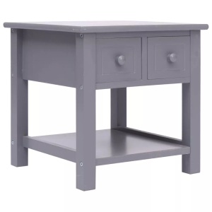 vidaXL, vidaXL Beistelltisch Grau 40×40×40 cm Paulownia Holz, vidaXL Beistelltisch Grau 40×40×40 cm Paulownia Holz