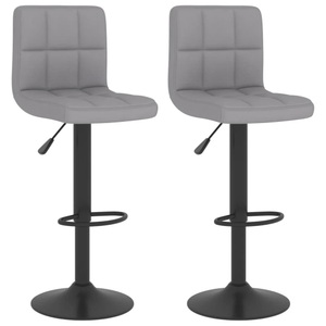 vidaXL, vidaXL Barhocker 2 Stk. Hellgrau Stoff, vidaXL Barhocker 2 Stk. Hellgrau Stoff
