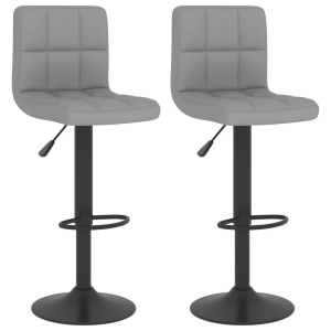vidaXL, vidaXL Barhocker 2 Stk. Hellgrau Stoff, vidaXL Barhocker 2 Stk. Hellgrau Stoff