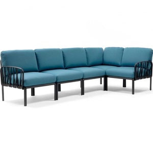 Nardi, Nardi - 5-Sitzer Sofa Komodo Anthrazit - Blau (135,5 x 294 x 78/154 cm)