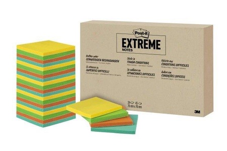 POST-IT, POST-IT Extreme Notes 76mmx76mm EXT33M-24-EU1 4 Farben 24x45 Blatt, 3M Post-it Extreme Notes, 76mm x 76mm, 4 Farben, EXT33M-24-EU, (24 x 45 Blatt)