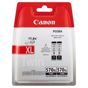 Canon, Tinte schwarz PGI-570XLBK, Canon PGI-570XL Original Tintenpatrone 0318C007 Schwarz 2 Stück Duopack