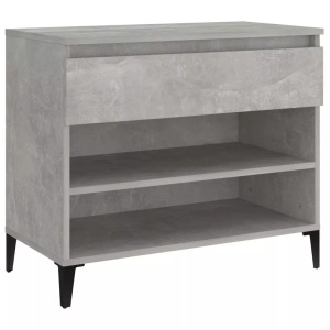 vidaXL, vidaXL Schuhregal Betongrau 70x36x60 cm Holzwerkstoff