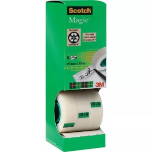 Scotch, Scotch 7100026960 Klebeband Scotch® Magic™ 810 Matt (L x B) 33 m x 19 mm 8 Rolle(n), Scotch Magic Tape Turm 810, 19mm x 33m, transparent, 8 Rollen, 8-1933R8