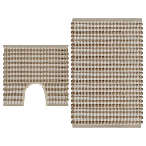 Diverse Hardware, Handgewebtes Badematten-Set Jute Stoff Natur und Weiss, vidaXL Handgewebtes Badematten-Set Jute Stoff Natur und Weiß