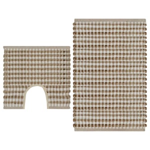 Diverse Hardware, Handgewebtes Badematten-Set Jute Stoff Natur und Weiss, vidaXL Handgewebtes Badematten-Set Jute Stoff Natur und Weiß