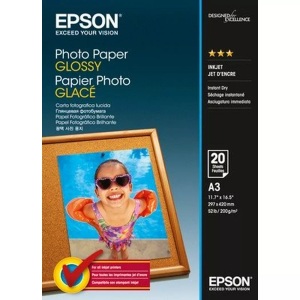 Epson, Epson Photo Paper Glossy - A3 - 20 Blätter, Epson Photo Paper Glossy, A3, 200g, InkJet, C13S042536, (20 Blatt)