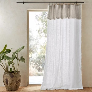 AM.PM, Zweifarbiger Vorhang aus Leinen-Voile Beha, AM.PM - Zweifarbiger Vorhang Beha, 140x220cm, Beige