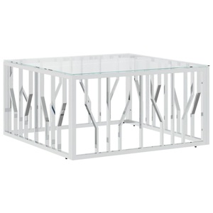 vidaXL, vidaXL Couchtisch 80x80x40 cm Edelstahl und Glas