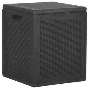 vidaXL, vidaXL Garten-Aufbewahrungsbox 90 L Schwarz PP Rattan, vidaXL Garten-Aufbewahrungsbox 90 L Schwarz PP Rattan