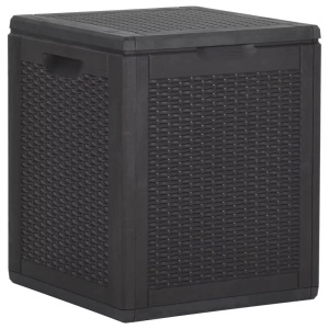 vidaXL, vidaXL Garten-Aufbewahrungsbox 90 L Schwarz PP Rattan, vidaXL Garten-Aufbewahrungsbox 90 L Schwarz PP Rattan