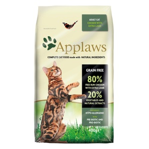 Applaws, 2 x 400 g Applaws im gemischten Probierpaket - Huhn & Lachs + Huhn mit Lamm, Applaws Trockenfutter Katze Adult Huhn mit Lamm 400 g