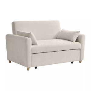 Vente-unique, Vente-unique - Sofa 2-Sitzer mit Schlaffunktion - Cord - Beige - AYLA, One Size