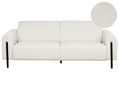 Beliani, 3 Sitzer Sofa aus Cord Modern ASKIM 3 Sitzer Sofa aus Cord Modern ASKIM, Beliani - 3 Sitzer Sofa aus Cord ASKIM, One Size, Schneeweiss