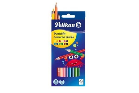 Pelikan, Pelikan Farbstifte D?nn, 12er-Set, Farbe, Pelikan Buntstifte, sechseckig, 724005, (12 Farben)