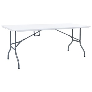 vidaXL, vidaXL Gartentisch Klappbar Weiß 180x72x72 cm HDPE