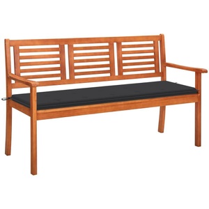 vidaXL, vidaXL 3-Sitzer-Gartenbank mit Auflage 150 cm Massivholz Eukalyptus