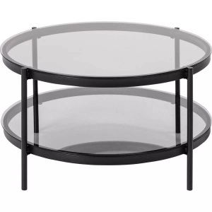 mutoni scandi, Couchtisch Bellevue Glas rauch rund 75x75, Couchtisch Bellevue Glas rauch rund 75x75