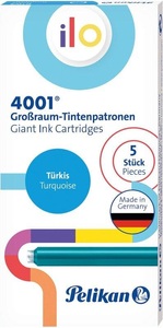 Pelikan, Pelikan Tintenpatrone ilo 4001 Türkis 5er Set, Pelikan Tintenpatrone ilo 4001 Türkis 5er Set