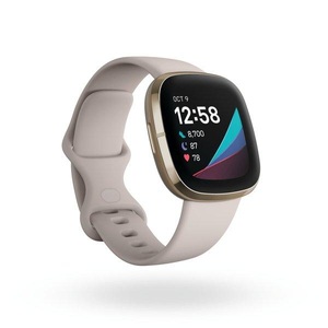 Fitbit, FITBIT Sense - Fitness-Smartwatch (Weiss/Gold), Fitbit Sense Lunar White/Soft Gold Weiss