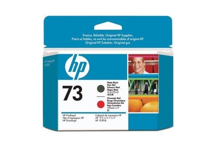 Hewlett-Packard, Hewlett-Packard HP Druckkopf Nr. 73 (CD949A) BK, R, Hewlett Packard Druckkopf, chromatic rot/schwarz-matt, No.73, CD949A