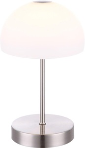 Globo, GLOBO SNOWFLAKE Tischleuchte nickel matt, Glas opal, Kabel: 1,8m, Touch ein/aus, D:150, Globo Tischleuchte , 21936 Tolos , Opal , Glas , 65 mm , 27 cm , matt , Touch (on/off) , 004558220501