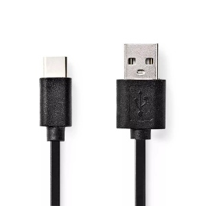 Nedis, USB-Kabel | USB 2.0 | USB-A Stecker | USB-C? Stecker | 60 W | 480 Mbps | Vernickelt | 1,00 m | Rund | PVC | Schwarz | Box