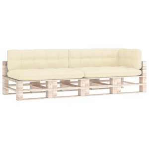 vidaXL, vidaXL Palettensofa-Auflagen 5 Stk. Creme, vidaXL Palettenkissen 5-tlg. Creme Stoff