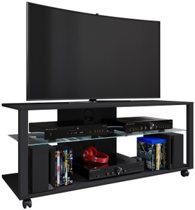 VCM, Holz TV Lowboard Rollen Fernsehschrank mobil Rack Konsole Möbel Fernsehtisch Fernseh Phono Glas Folas XL Holz TV Lowboard Rollen Fernsehschrank mobil Rack Konsole Möbel Fernsehtisch Fernseh Phono Glas Folas XL, MID.YOU Lowboard 115/45/41 cm , Folas , Schwarz , Glas , 115x45x41 cm , melaminharzbeschichtet,Nachbildung , stehend, In verschiedenen Grössen erhältlich, in verschiedenen Holzdekoren erhältlich , 000657031618