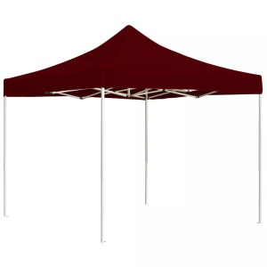 vidaXL, vidaXL Profi-Partyzelt Faltbar Aluminium 3×3 m Weinrot