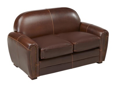 Vente-unique, Ledersofa Vintage 2Sitzer BAUDOIN Ledersofa Vintage 2Sitzer BAUDOIN