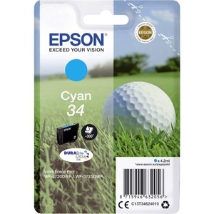 Epson, Original Tintenpatrone cyan Epson No. 34, T346240, Epson Tintenpatrone, blau, T346240, (300 Seiten)