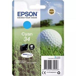 Epson, Original Tintenpatrone cyan Epson No. 34, T346240, Epson Tintenpatrone, blau, T346240, (300 Seiten)