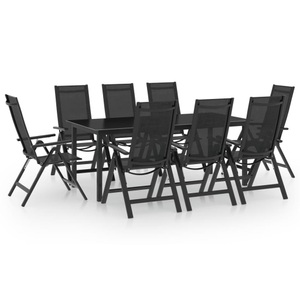 vidaXL, vidaXL 9-tlg. Garten-Essgruppe Aluminium Anthrazit