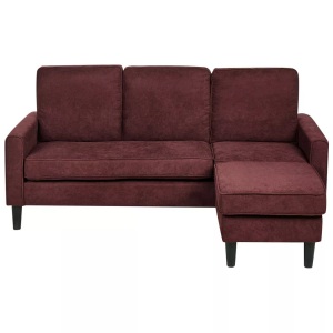 Beliani, Beliani - 3 Sitzer Sofa aus Stoff Industriell AVESTA, One Size, Weinrot