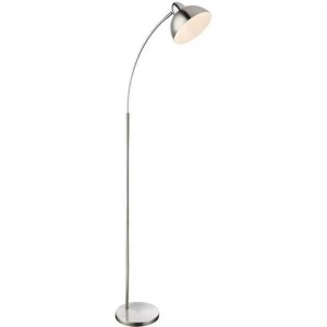 mutoni light, Stehleuchte Anita, Globo Stehleuchte , Leana , Weiss, Nickelfarben , Metall , 23x155 cm , matt, verchromt,matt, verchromt , mit Schalter , 0045582389