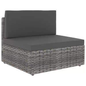 Diverse Hardware, Modulares Mittelsofa Poly Rattan Grau, VidaXL - Mittelsofa poly-rattan, One Size, Grau
