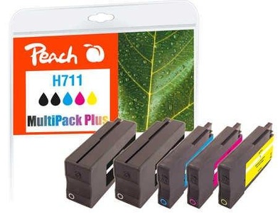 Peach, Peach Spar Pack Plus Tintenpatronen kompatibel zu HP No. 711, Peach Tinte HP Nr. 711 Multipack+