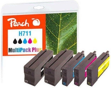 Peach, Peach Spar Pack Plus Tintenpatronen kompatibel zu HP No. 711, Peach Tinte HP Nr. 711 Multipack+